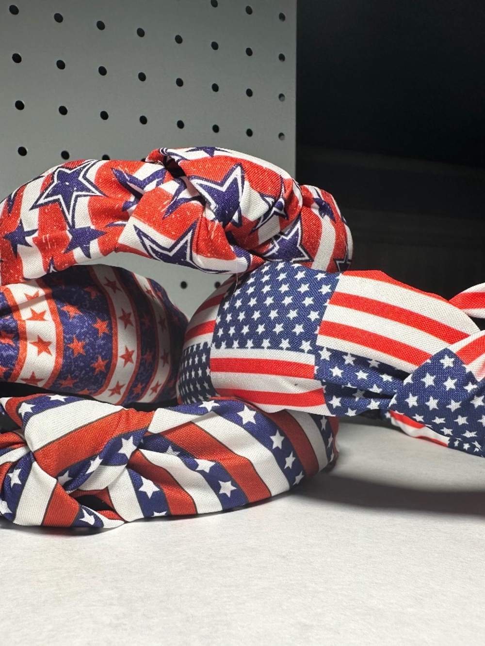 Patriotic Red White Blue Headband USA Holiday Accessory